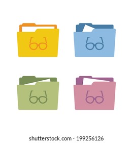 Glasses icon folder vector illustration