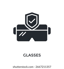 Gafas Icon estilo glifo. Ilustración vectorial Para El Diseño gráfico