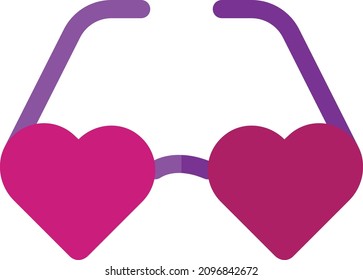 Glasses Icon. Happy Valentine day signs and symbols. Love, couple, relationship, dating, wedding, holiday, romantic amour theme. 