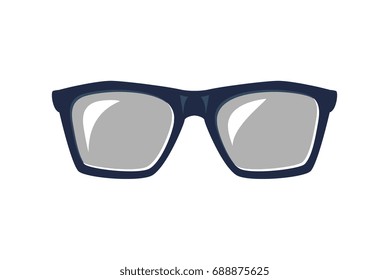 Glasses icon. Hipster glasses or sunglasses icon isolated on white background. Eyewear accessory vector illustration
