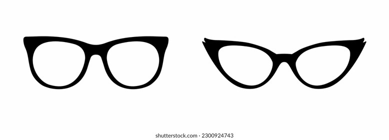 Colección de ilustraciones de iconos de lentes. Vector de material.