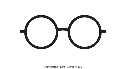 Glasses icon isolated on white background. Vintage glasses. Vector illustration.