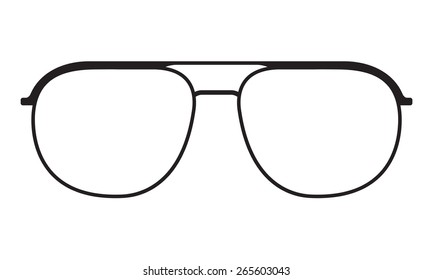 Glasses icon isolated on white background. Vector illustration.