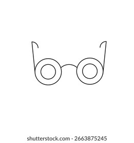 Un icono de gafas aislado sobre un fondo blanco. 
