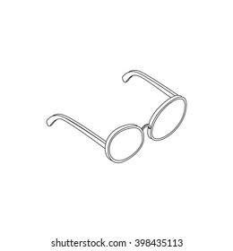 Glasses icon, isometric 3d style
