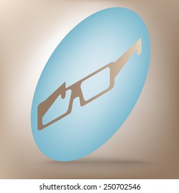Glasses icon with isometric effect