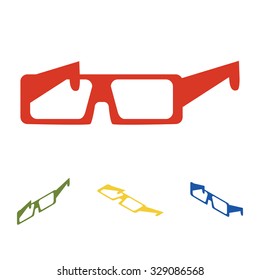 Glasses icon with isometric effect