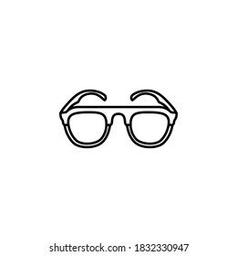 Glasses icon. line art, vector illustration, isolated fashion icon with white background.