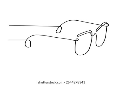 Glasses icon line continuous drawing vector. One line eyeglasses icon vector background, Glasses for sun protection.One continuous line, minimum one line.