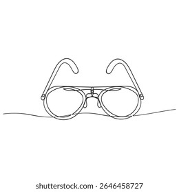 Glasses icon line continuous drawing vector. One line eyeglasses icon vector background. Eyeglasses icon. Continuous outline of a Glasses.