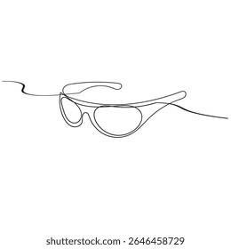 Glasses icon line continuous drawing vector. One line eyeglasses icon vector background. Eyeglasses icon. Continuous outline of a Glasses.