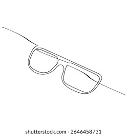 Glasses icon line continuous drawing vector. One line eyeglasses icon vector background. Eyeglasses icon. Continuous outline of a Glasses.