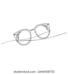 Glasses icon line continuous drawing vector. One line eyeglasses icon vector background. Eyeglasses icon. Continuous outline of a Glasses.
