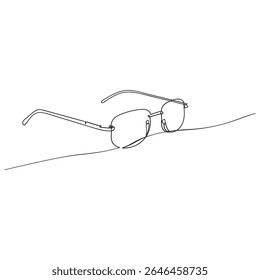 Glasses icon line continuous drawing vector. One line eyeglasses icon vector background. Eyeglasses icon. Continuous outline of a Glasses.