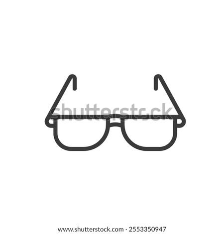 Glasses, icon in line design. Glasses, eyewear, lenses, optical, frame, vision, spectacles on white background vector. Glasses editable stroke icon