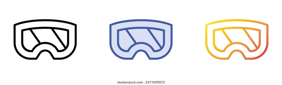 glasses icon. Linear, Blue Fill and Gradient Style Design Isolated On White Background