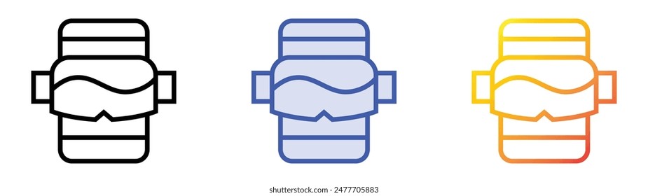 icono de gafas. Diseño de estilo de relleno lineal, azul y degradado aislado sobre fondo blanco