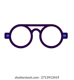 Icono de gafas. Una Ilustración vectorial lineal de gafas aisladas sobre fondo blanco.