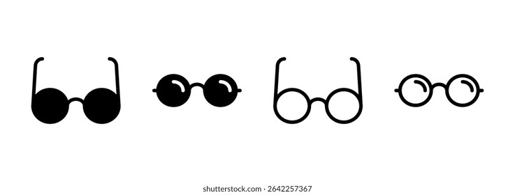 Design do logotipo do ícone de óculos. Símbolo e sinal de óculos