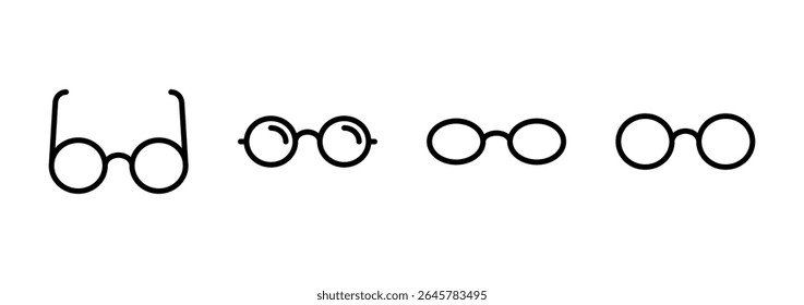 Design do logotipo do ícone de óculos. Símbolo e sinal de óculos