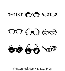 icono de gafas o logotipo símbolo de signo aislado ilustración vectorial - Colección de iconos vectoriales de estilo negro de alta calidad
