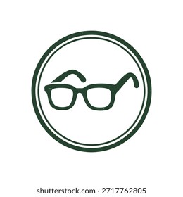 Vector del sello del logotipo del icono de los vidrios en el fondo blanco
Icono de sello de Vector