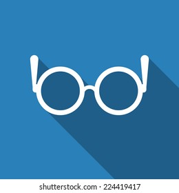 glasses icon with long shadow