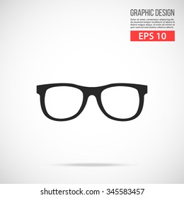 Glasses icon. Modern flat design vector illustration, new trendy high quality abstract concept for web banners, web sites, infographics. Vector icon graphic art isolated on gradient background