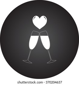 ?linking glasses icon on  background