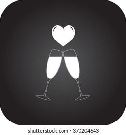 ?linking glasses icon on  background
