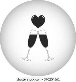 ?linking glasses icon on  background