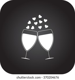 ?linking glasses icon on  background