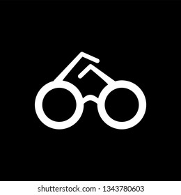 Glasses Icon On Black Background. Black Flat Style Vector Illustration.
