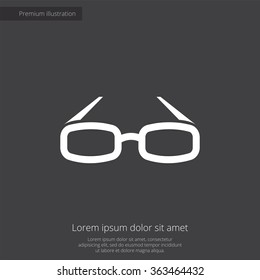 glasses icon, on dark background