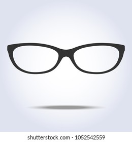 Glasses icon on gray background
