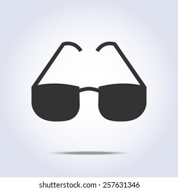 Glasses icon on gray background. Vector illustration 