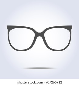 Glasses icon on gray background
