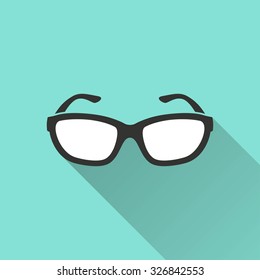 Glasses  icon  on green background. Vector illustration.