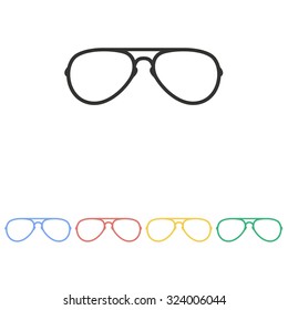 Glasses  icon  on white background. Vector illustration.