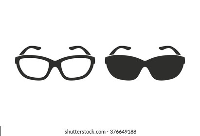 Glasses  icon  on white background. Vector illustration.