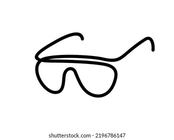 glasses icon. optics logo isolate. glasses thin line continuous. amazing art. wardrobe woman man. Sun protection. ophthalmology