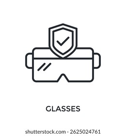 Glasses Icon Outline Style. Vector Illustration For Graphic Design