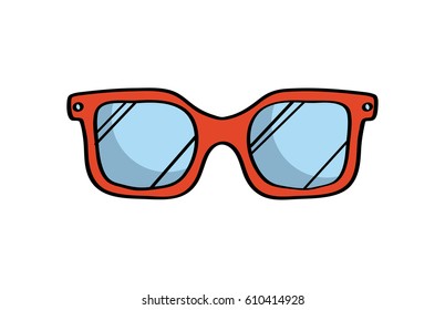 glasses icon over white background. colorful design. vector illustration