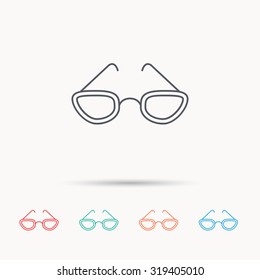 Glasses icon. Reading accessory sign. Linear icons on white background. Vector