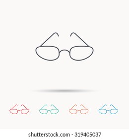 Glasses icon. Reading accessory sign. Linear icons on white background. Vector