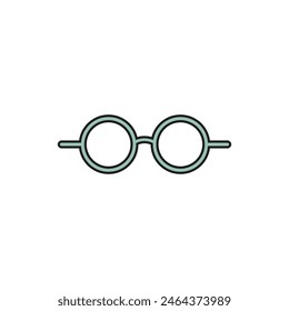 Glasses icon with round lenses. Isolated vector illustration on white background.