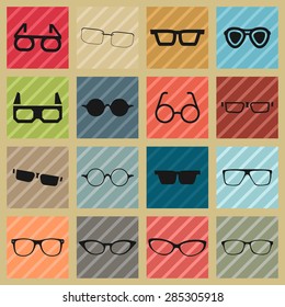 glasses icon set