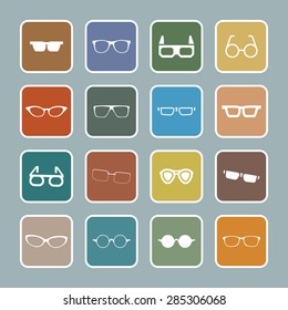 glasses icon set