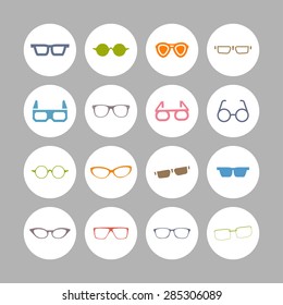 glasses icon set