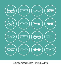 glasses icon set